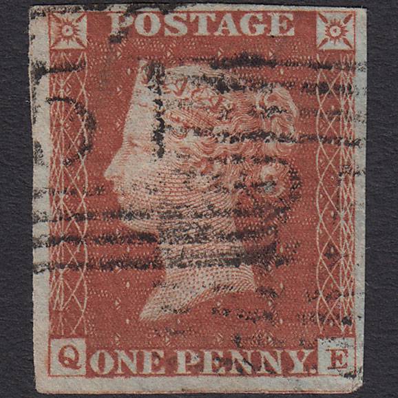 GB QV 1841 1d Red-brown (Plate 64) SG8-B1(1) QE FU 4 Margins Montrose 251