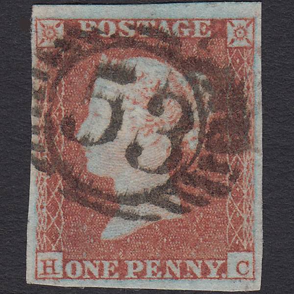 GB QV 1841 1d Red-brown Pl 114 SG8-B1(1) HC FU 4 Margins London D&S 53