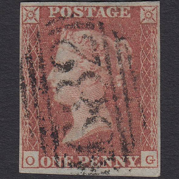 GB QV 1841 1d Red-brown (Plate 100) SG8-B1(1) OG FU 4M ST Leonards 682