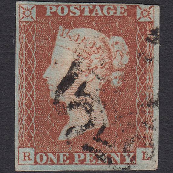 GB QV 1841 1d Red-brown (Plate 26) SG8-B1(1) RL FU 3 Margins Maltese Cross