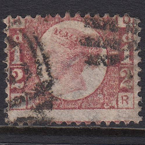 GB QV 1870 1/2d Rose-red (Plate 14) SG48-G4 DR GU Misperf