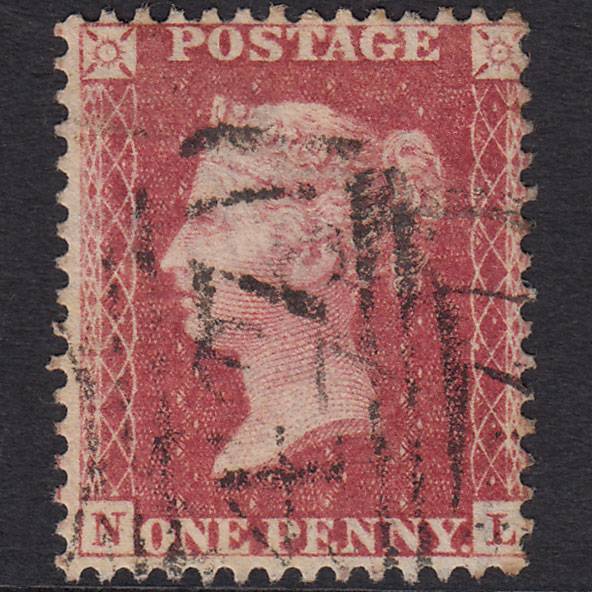 GB QV 1857 1d Rose-red (Plate 44) SG40-C10(1) NL GU Bangor 47