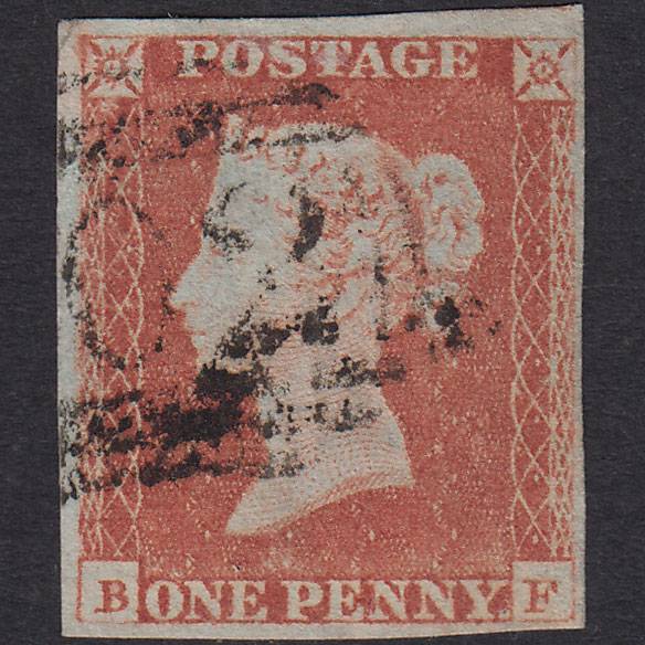 GB QV 1841 1d Red-brown (Plate 62) SG8-B1(1) BF FU 4 Margins