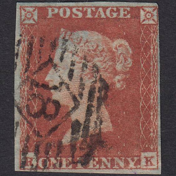 GB QV 1841 1d Red-brown (Plate 126) SG8-B2(1) RK GU London IS 18