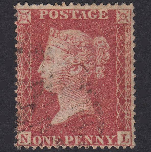 GB QV 1857 1d Rose-Red Plate 46 SG36-C11 NL FU Light Cancel
