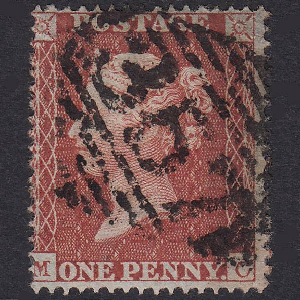 GB QV 1855 1d Red-Brown Plate 1 SG21-C4(1) MC FU Newry 357