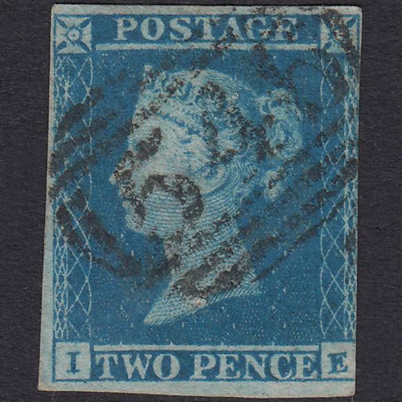 GB QV 1841 2d Blue Plate 4 SG14-E1(2) IE GU 3 Margins Newcastle 545
