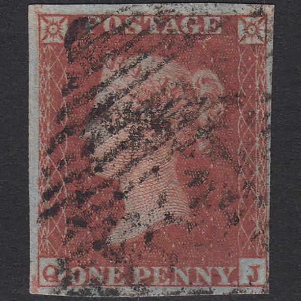 GB QV 1841 1d Plate 136 SG8-B2(1) Constant Variety QJ GU 4M Ireland