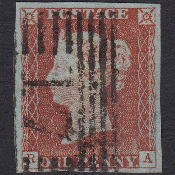 GB QV 1841 1d Plate 34 SG9-B1(3) RA GU 4M Airdrie 17 Late Usage