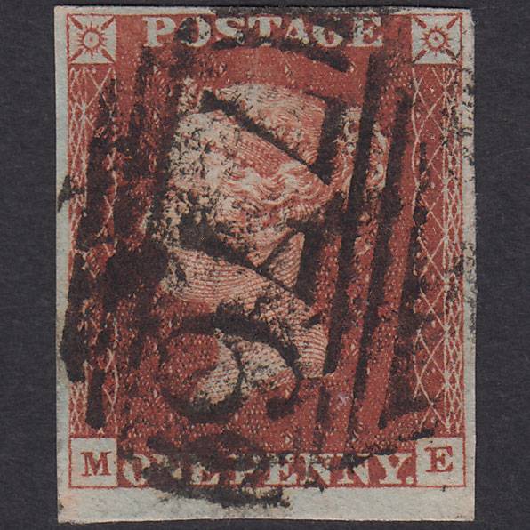 GB QV 1841 1d Red-Brown Plate 41 SG8-B1(1) ME FU 4 Margins Taunton 776