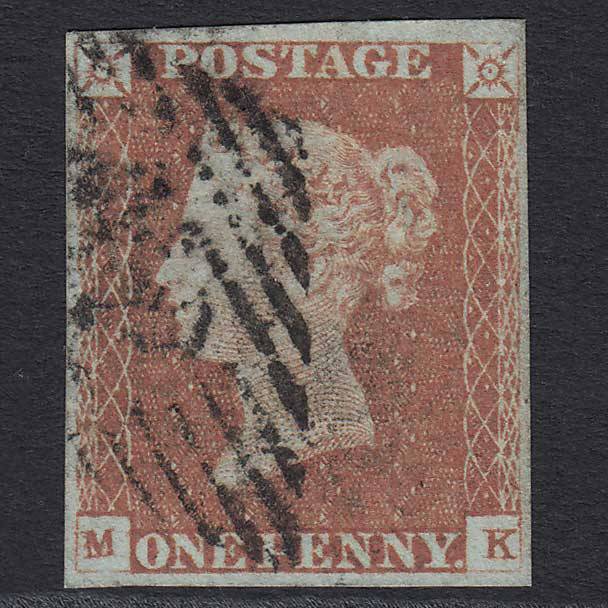 GB QV 1841 1d Red-brown (Plate 84) (SG8) 'MK' FU in Ireland 4 Margins