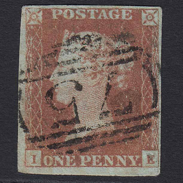 GB QV 1841 1d Red-brown Pl 86 (SG8) 'IE' GU Birmingham (75) 4 Margins
