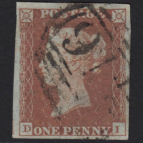GB QV 1841 1d Red-brown (Plate 122) SG8-B1(1) DI FU 4 Margins