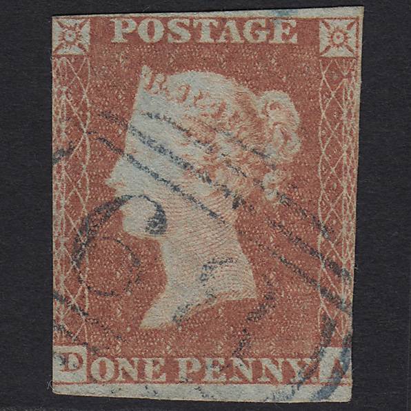GB QV 1841 1d Red-brown (Plate 111) SG8-B1(1) DA GU Blue Bewdley 68