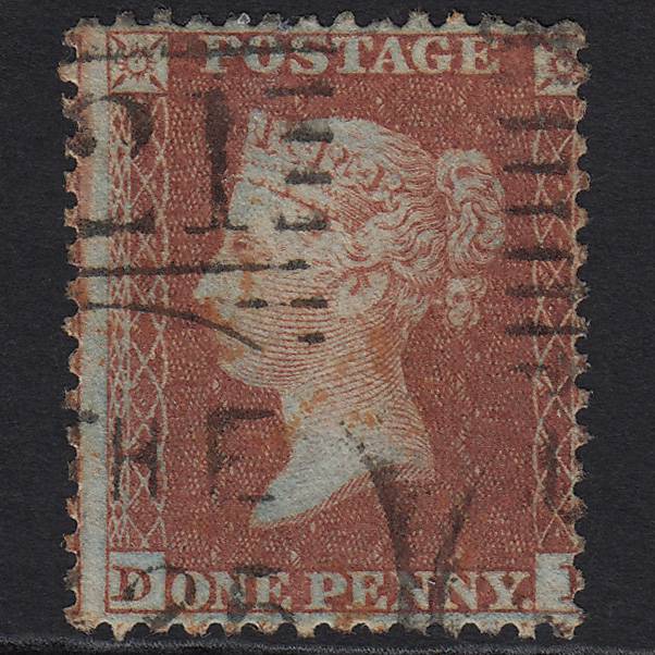 GB QV 1855 1d Red-brown (Plate 15) SG24-C3(1) DI FU Leith 221 & Red Cancel