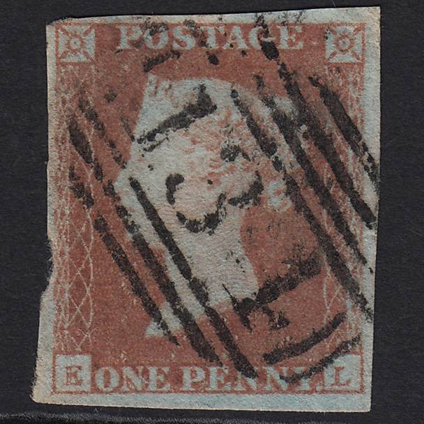 GB QV 1841 1d Red-brown Pl 94 SG8-B1(1) EL GU Bristol 134 nr 4 Margins