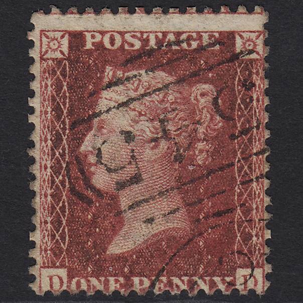 GB QV 1857 1d (Plate 56) SG41-C10(4) DD FU Newcastle 545 Sideways Duplex