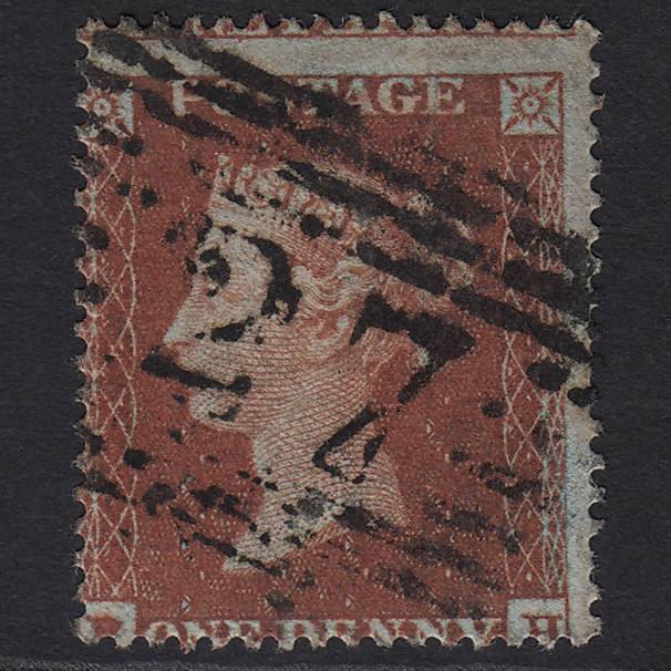 GB QV 1854 1d Red-brown (Plate 195) SG17-C1(1) PH GU Ayr 27 Misperf
