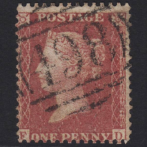 GB QV 1857 1d Rose-red (Plate 46) SG40-C10(1) FD GU Manchester 498