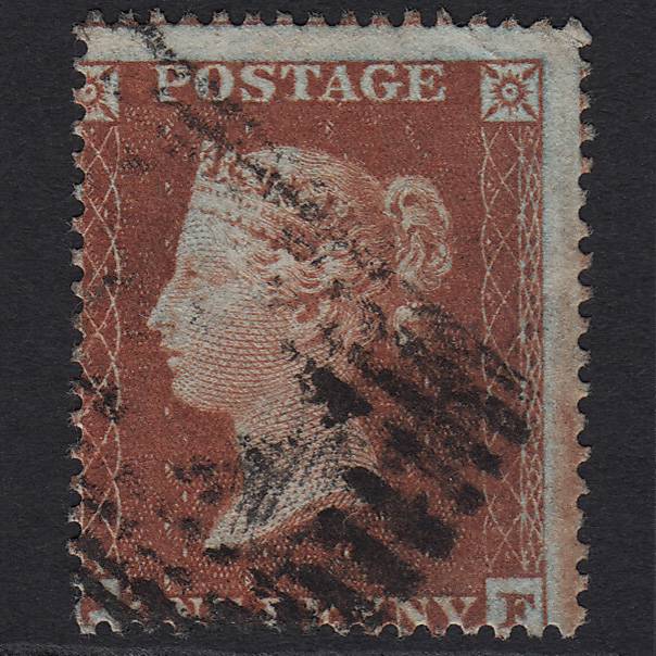 GB QV 1854 1d Red-brown (Plate 195) SG17-C1(1) PF GU in Scotland