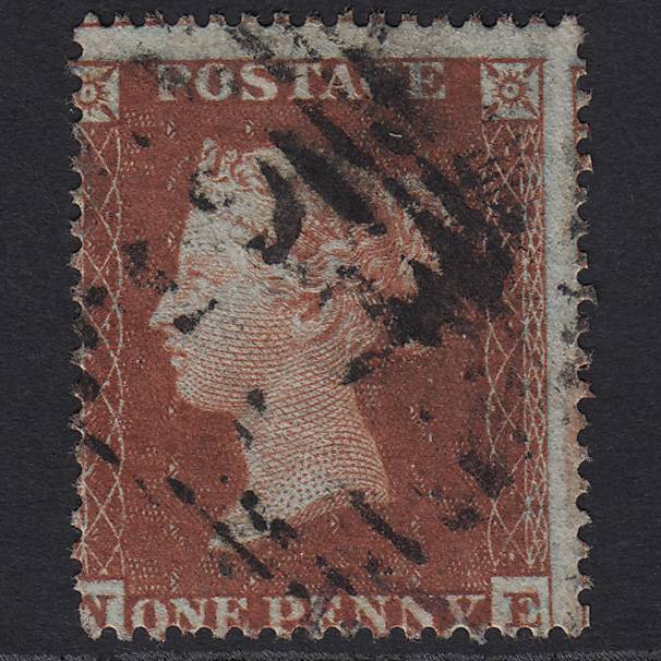 GB QV 1854 1d Red-brown (Plate 195) SG17-C1(1) NE GU Ayr 27