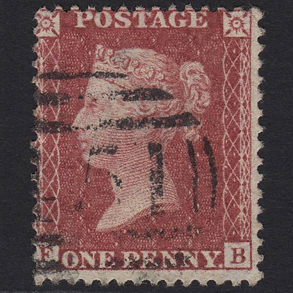 GB QV 1857 1d Deep Rose-red (Plate 36) SG41-C10(4) FB FU Lewes 451