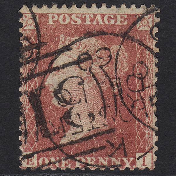 GB QV 1857 1d Rose-red Pl 48 SG40-C10(1) EI GU Unlisted Gloucester 312