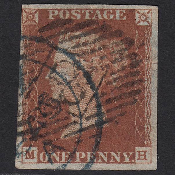 GB QV 1841 1d Red-brown (Plate 64) SG8-B1(1) MH FU Blue Circular Cancel