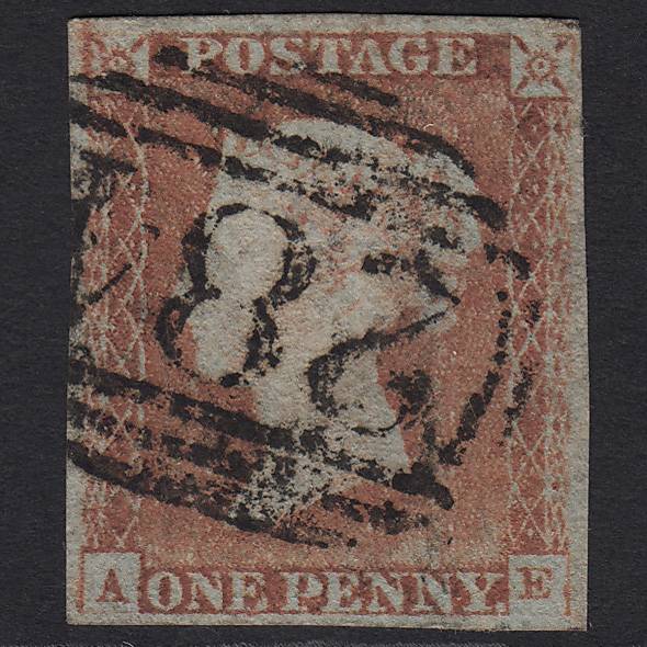 GB QV 1841 1d Pl 67 SG9-B1(3) AE FU Evesham 284 4M Missing Imprimatur