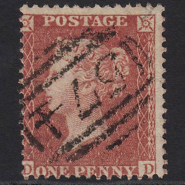 GB QV 1857 1d Rose-red (Plate 45) SG40-C10(1) DD FU Northwich 574 Misperf