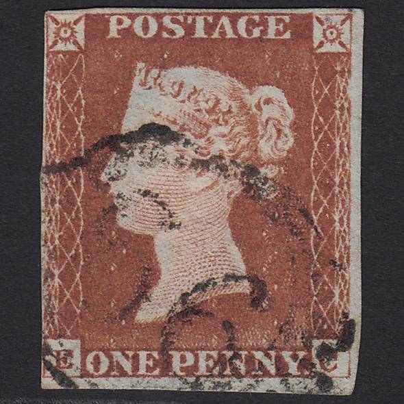 GB QV 1841 1d Red-brown Pl 66 SG8-B1(1) EC GU 4 Margins London D&S 66