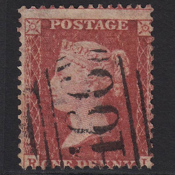 GB QV 1857 1d Rose-red SG40-C10(1) FU Liverpool 466 Misperf