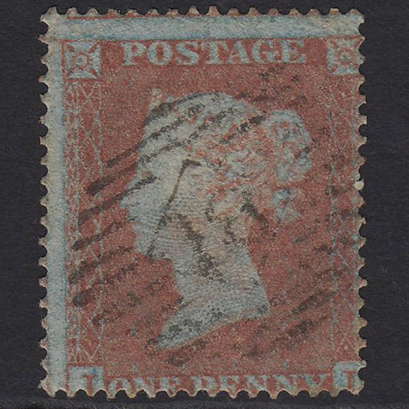 GB QV 1854 1d Red-brown SG17-C1(1) GU London IS Cancel Misperf