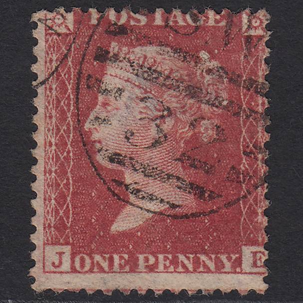 GB QV 1857 1d Rose-red Pl 46 SG40-C10(1) JE GU London D&S SW32 Misperf