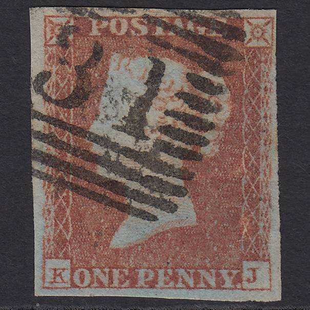 GB QV 1841 1d Red-brown Pl 112 SG8-B1(1) KJ GU 4 Margins Edinburgh 131