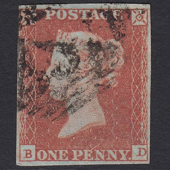 GB QV 1841 1d Red-brown (Plate 94) SG8-B1(1) BD GU 4 Margins