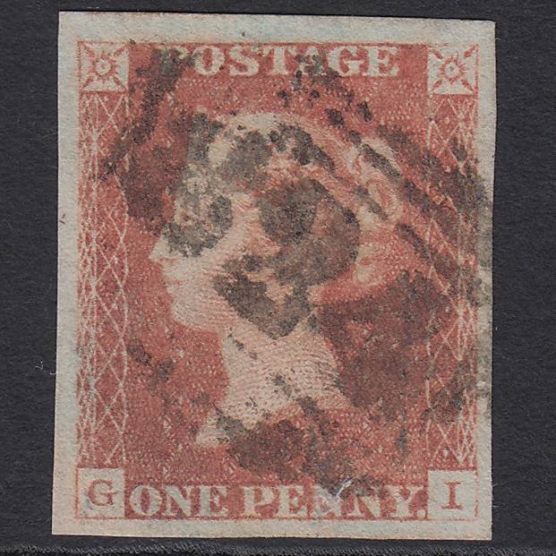 GB QV 1841 1d (Plate 75) SG8-B1(1) GI GU 4 Good Margins Ulverstone 824