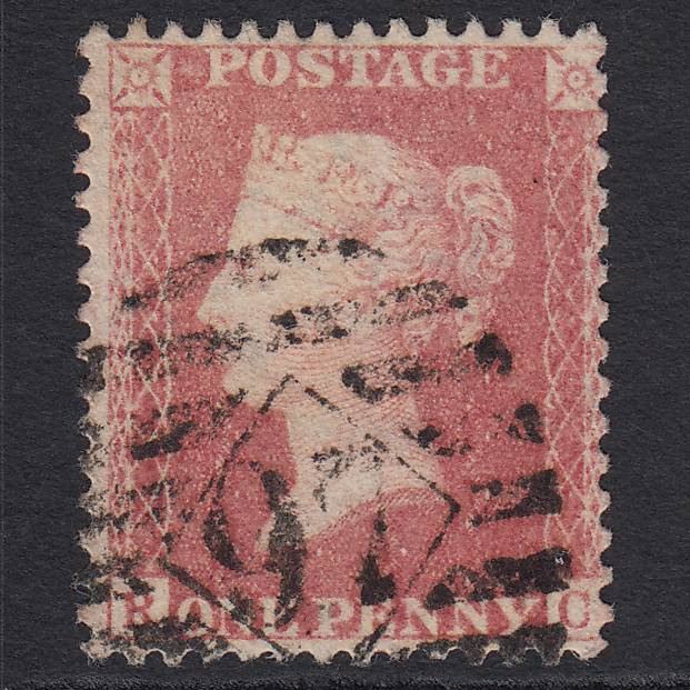 GB QV 1857 1d Pale Rose (Plate 57) SG39-C10(3) RC FU London IS 97
