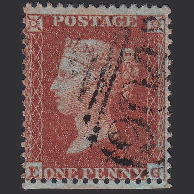 GB QV 1855 1d Red-brown (Plate 2) SG24-C3(1) EG VFU Wokingham 904