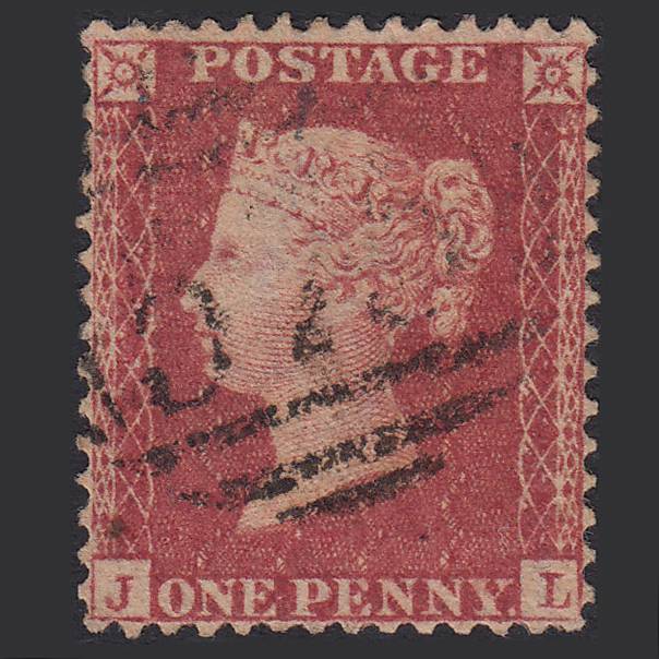 GB QV 1857 1d Rose-red (Plate 27) SG40-C10(1) JL FU Norwich 575