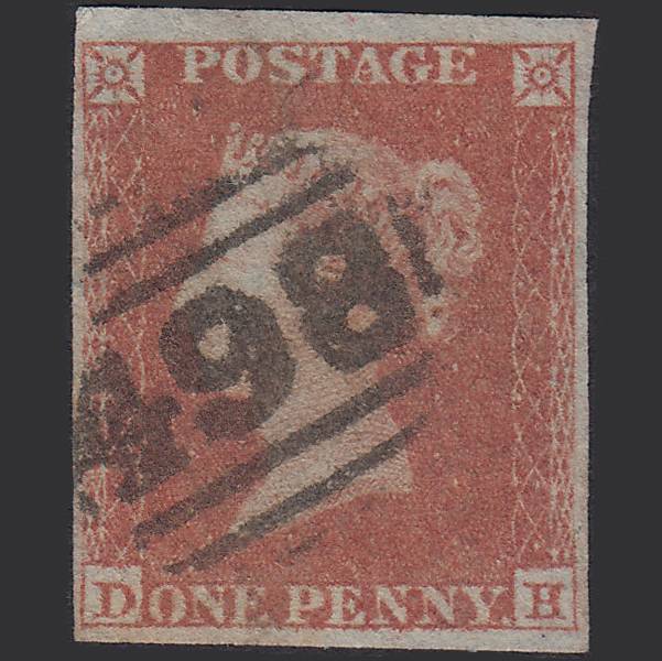 GB QV 1841 1d Red-brown (Plate 167) SG8-B2(1) DH GU 4M Manchester 498