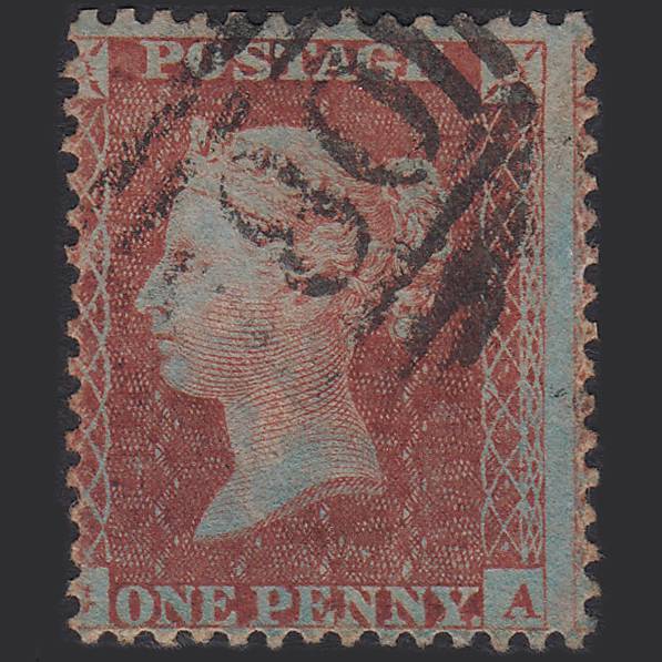 GB QV 1855 1d Red-brown (Plate 1) SGC6(1) GA FU Misperf