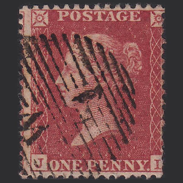 GB QV 1857 1d Pl 42 SG41-C10(4) JL FU Missing Imprimatur London D&S Cancel