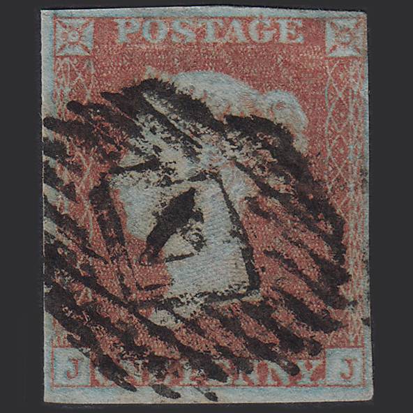GB QV 1841 1d (Plate 106) SG8a-B1(2) Framed Reverse JJ GU 4M London IS 4