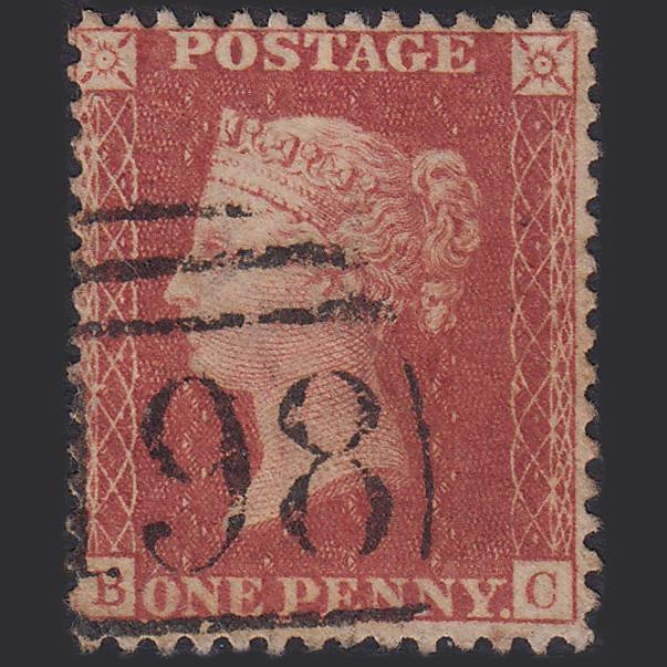 GB QV 1857 1d Rose-red (Plate 59) SG40-C10(1) BC GU