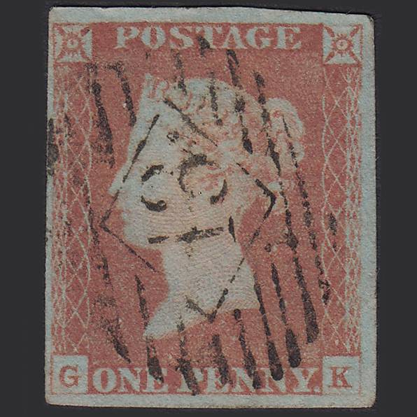GB QV 1841 1d Very Blued (Plate 68) SG8a-B1(2) GK FU London IS 13