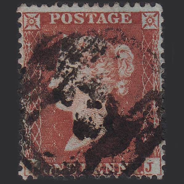 GB QV 1855 1d Red-brown (Plate 204) SG22-C2(1) IJ GU Abingdon 3