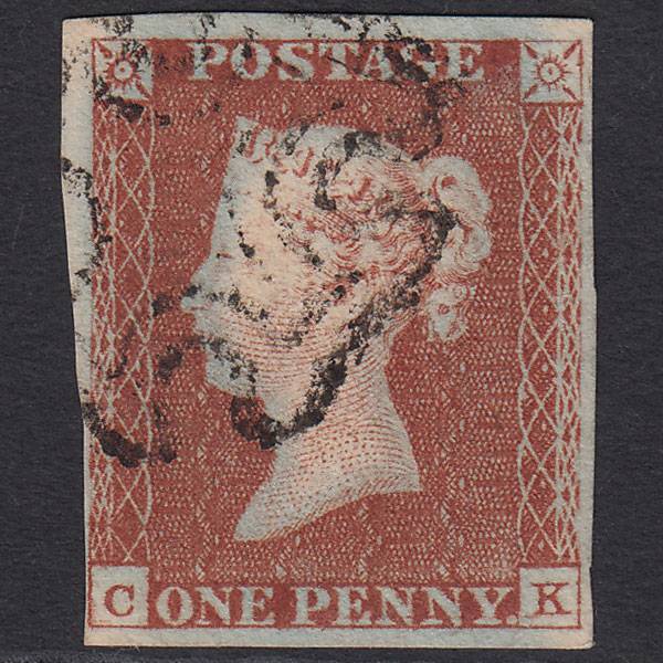 GB QV 1841 1d Pl 19 SG8-B1(1) Ivory Head GUideline CK FU 4 Margins MX
