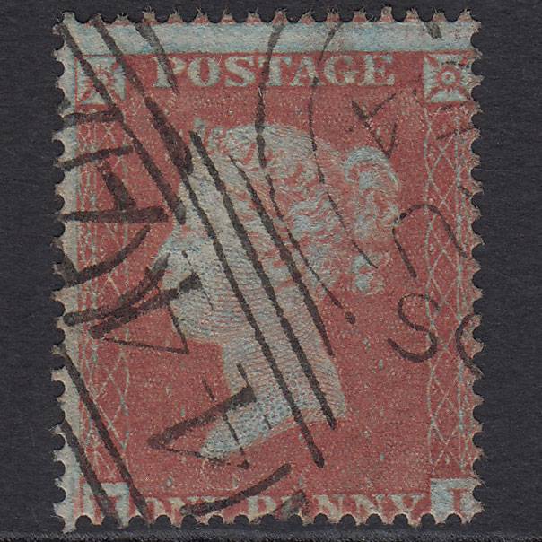 GB QV 1854 1d Red-brown (Plate 155) SG17-C1(1) HI FU Leeds 447