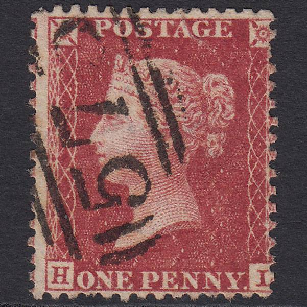 GB QV 1857 1d (Plate 37) SG41-C10(4) HL FU Missing Imprimatur Norwich 575